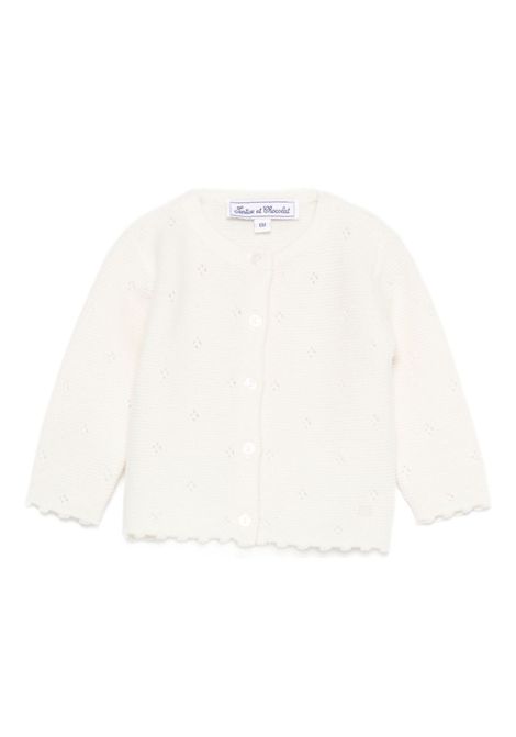Cardigan con smerlo TARTINE ET CHOCOLAT | CB1812113 NACRE